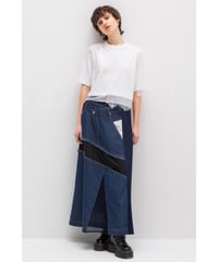【AULA AILA】DENIM COMBINATION PLEATS SKIRT