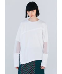 【AULA AILA】MESH SLEEVE LONG T-shirt メッシュスリーブTシャツ