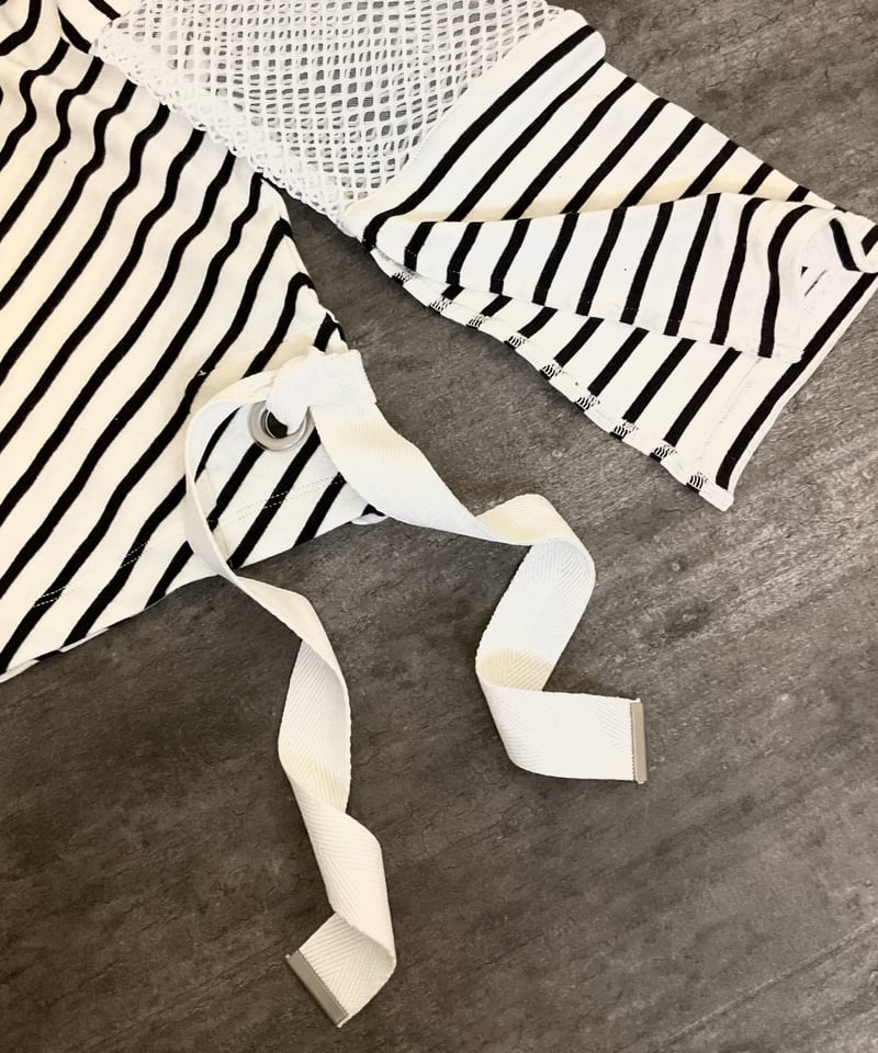 AULA AILA】BORDER MESH SLEEVE LONG T-SHIRT ボーダー AULA AILA】BORDER MESH SLEEVE LONG T-SHIRT ボーダー