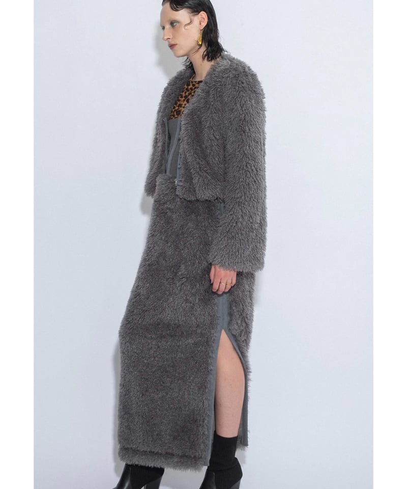 AULA AILA】FAKE SHEEP FUR CARDIGAN | nouvergine