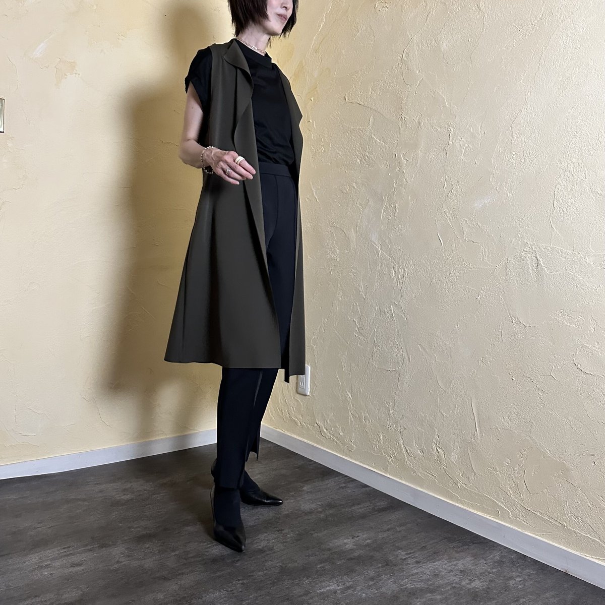 ボンディングロングジレ　ヨリ 2022.1購入 新品☆yori ヨリ ボンディングロングジレ yori