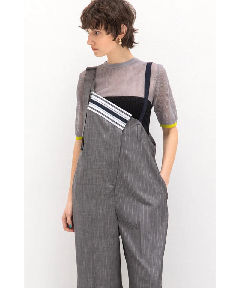 新品AULA AILA サロペットASYMMETRY SALOPETTEグレー1 ASYMMETRY SALOPETTE — aulaaila