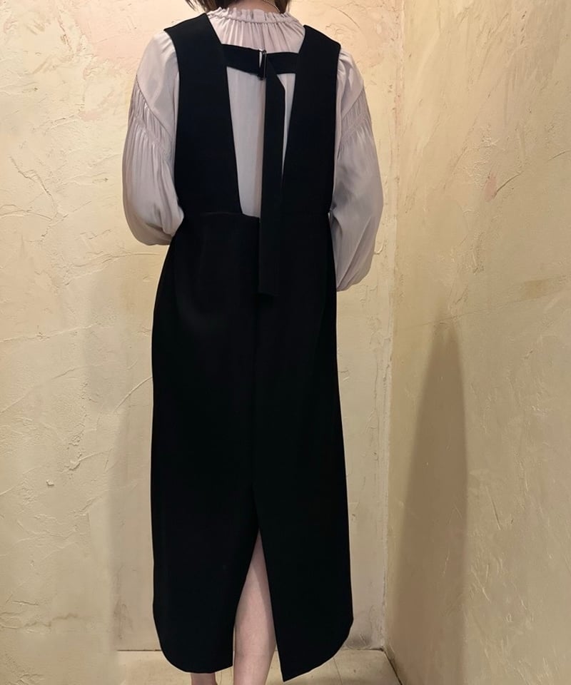 美品 ブルーフロンセ Blue Fronce ジャンパースカート 38 黒 BLUE FRONCE】ジャンパースカート | nouvergine