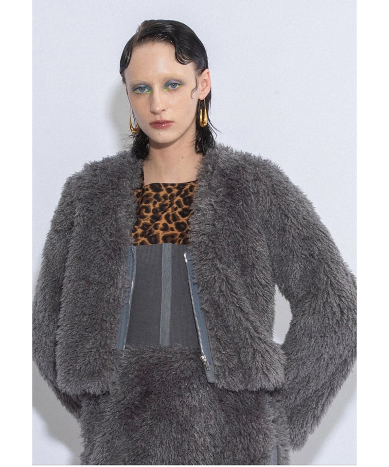 AULA AILA】FAKE SHEEP FUR CARDIGAN | nouvergine