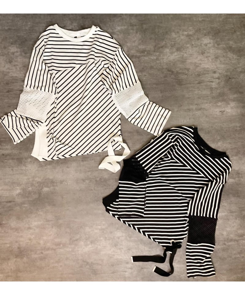 アウラアイラ　メッシュドッキングロングTシャツ MESH DOCKING LONG T-SHIRT — aulaaila