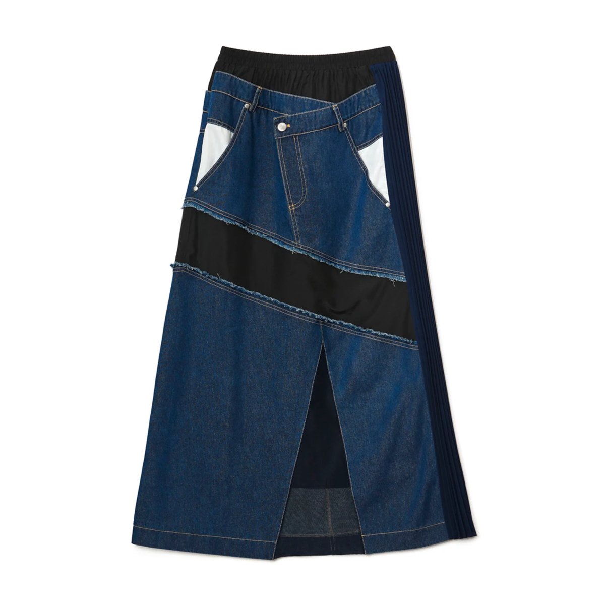 AULA AILA】DENIM COMBINATION PLEATS SKIRT | nou