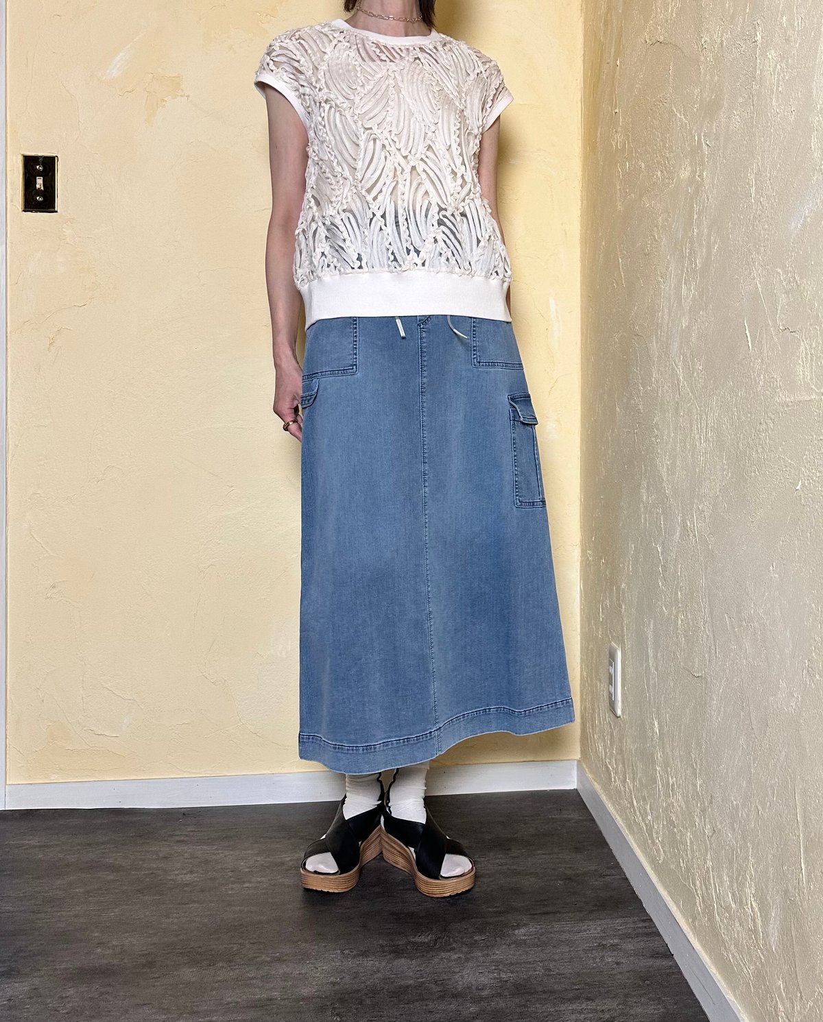 新品 ★ブルーフロンセ ◎ISKO　デニムスカート　38サイズ BLUE FRONCE】ISKOデニムタイトスカート | nouvergine