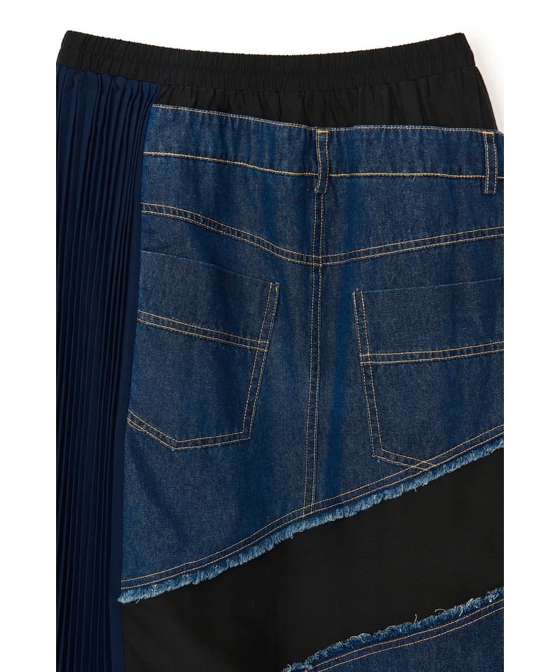 AULA AILA 切り替えデザインスカート AULA AILA（アウラ アイラ） スカート アシンメトリープリーツスカート