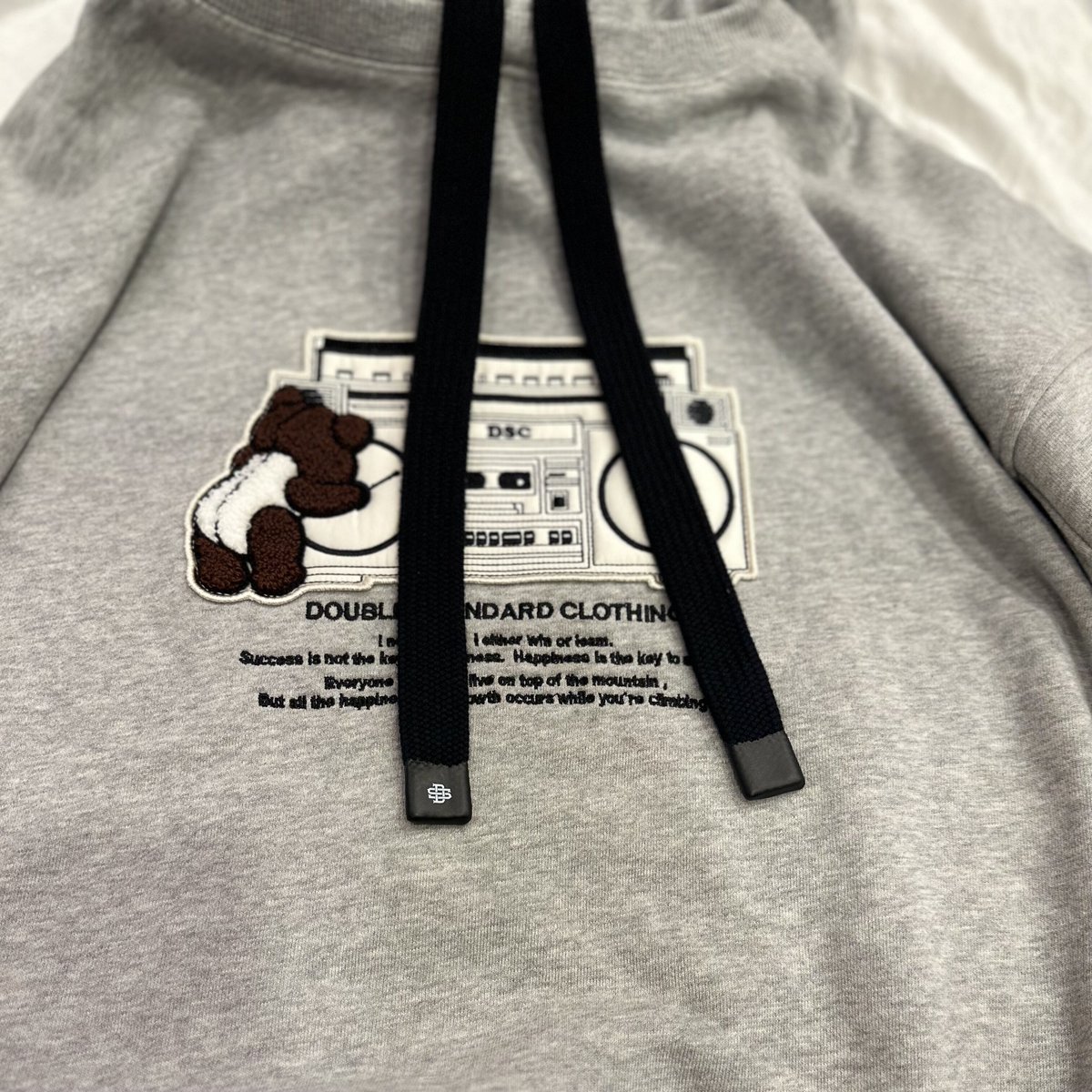 美品✨ダブルスタンダードラジカセワッペンギャザースリーブパーカーグレー