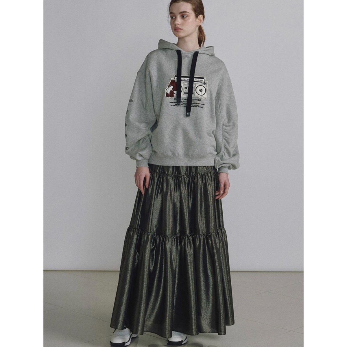 Double Standard Clothing 】ラジカセワッペンギャザースリーブ Double Standard Clothing 】ラジカセワッペンギャザースリーブ