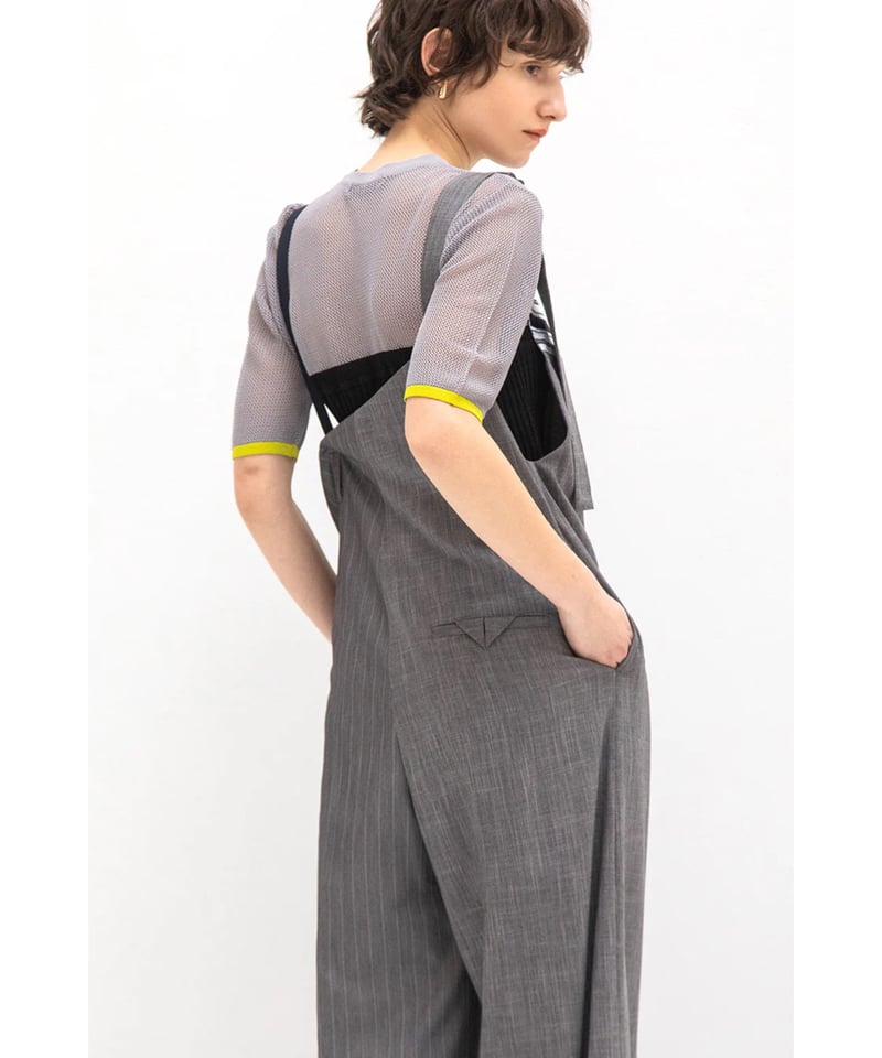 新品AULA AILA サロペットASYMMETRY SALOPETTEグレー1 ASYMMETRY SALOPETTE — aulaaila