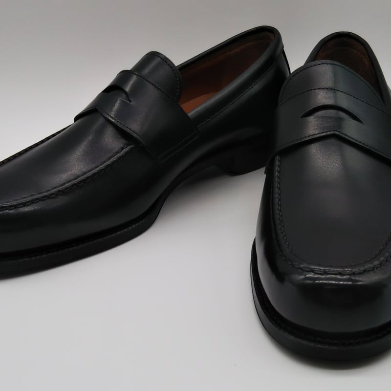 フェランテイセオ　おもて革ブラック　ローファー MD-3】ローファ－手縫モカブラック(革底・ビブラムソ－ル