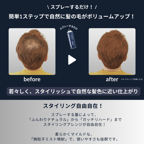 【定期便】ARUN＋ 3DSTYLE（アルンプラス 3Dスタイル） ボリュームアップヘアスプレー ライトブラウン 160ｇ 1本×1ヶ月