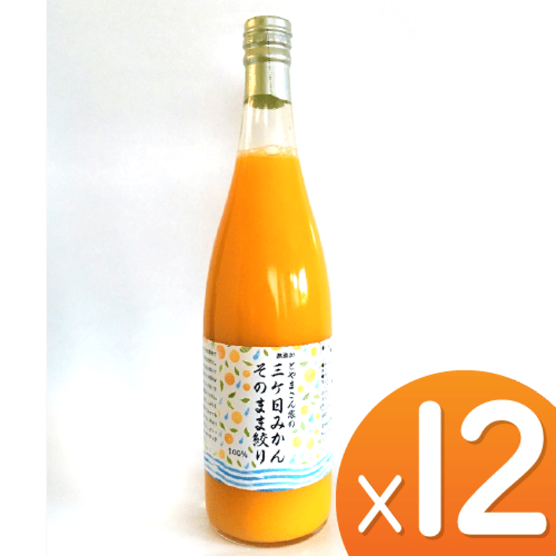 三ヶ日みかんそのまま絞り果汁100％ジュース 大瓶720ml 12本セット