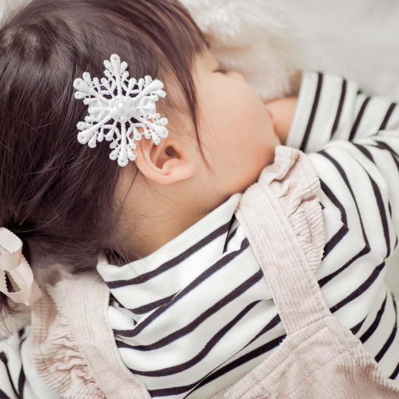 お花のクリップ】ベビーヘアクリップサンプル♡ベビーヘアピン♡セミ