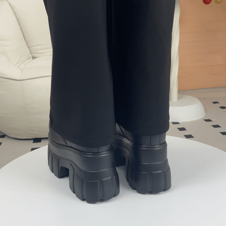【+22㎝】シークレットブーツ レースアップ ショートブーツ ブラック 10㎝厚底 コスプレ