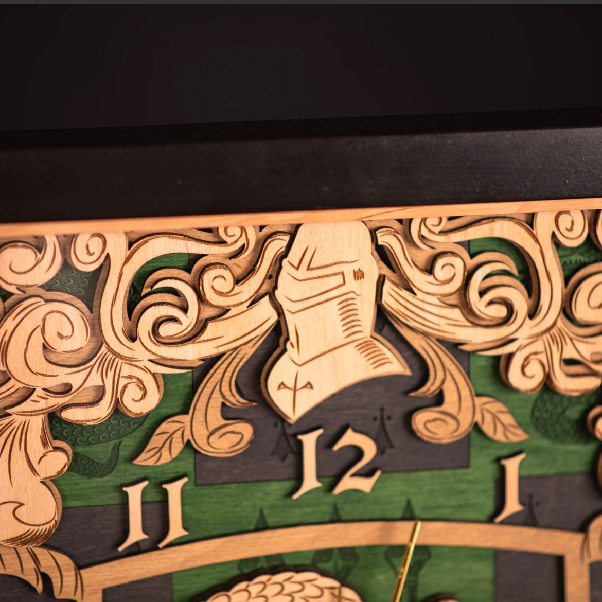 山田スリザリン ハリーポッター スリザリン アンティーク 3D 壁掛け時計 ライト