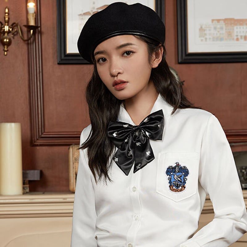 公式 ハリーポッター リボン 黒 寮章柄 ホグワーツ制服 ME | Aki global