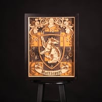 ハリーポッター ハッフルパフ アンティーク 3D 壁掛け時計 ブラック 海外限定公式ライセンス品 ze
