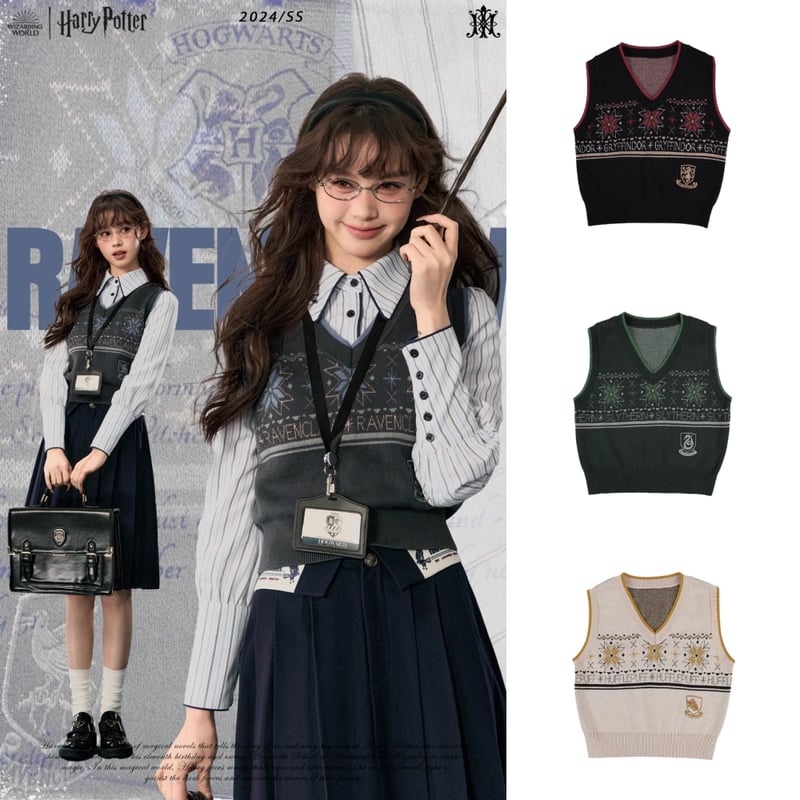 ハリーポッター ジャガード編み ニットベスト KYOUKO2024冬