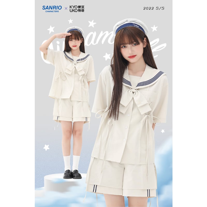 奈雪の茶 × サンリオ コラボ ブランケットセット 海外限定 公式 サンリオ シナモロール レースアップセーラーパンツ 海外
