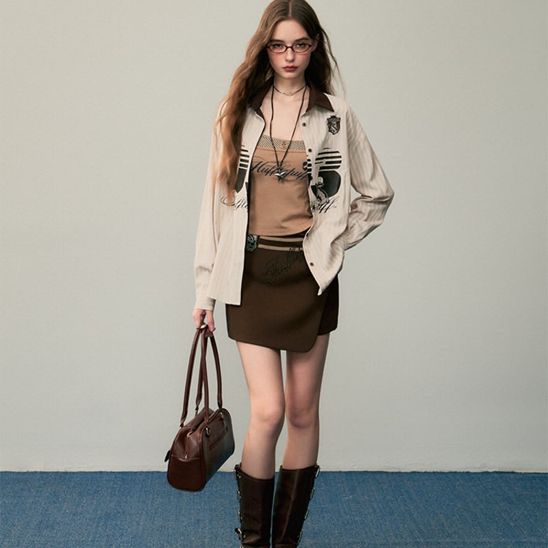 ハリーポッター ストライプ柄 ホグワーツ寮 オーバーシャツKYOUKO2024