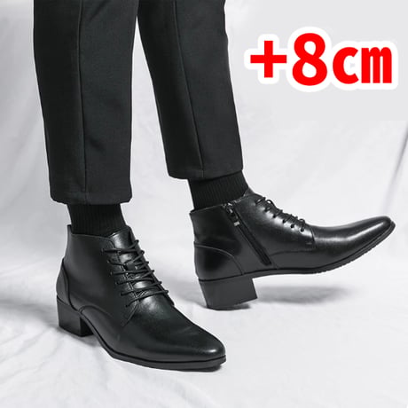 BENIR 黒 レザー シークレットシューズ 6cm BENIR 黒 レザー シークレットシューズ 6cm