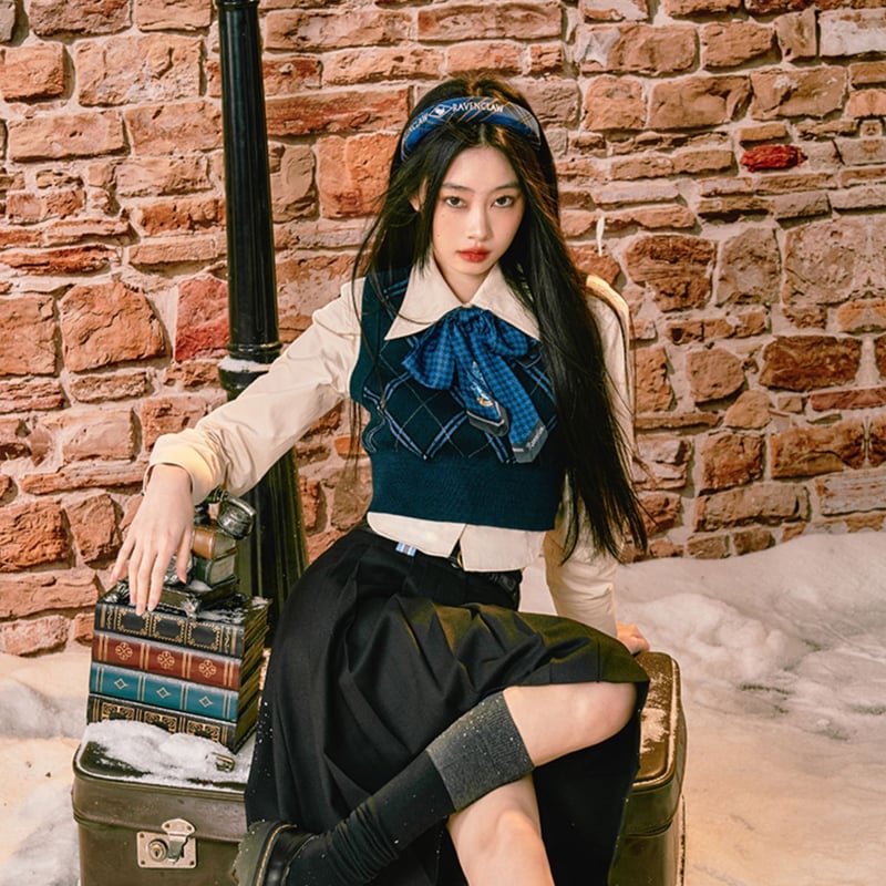 Harry Potter× 梗豆 ジャケット、膝丈スカート、ネクタイセット ハリー