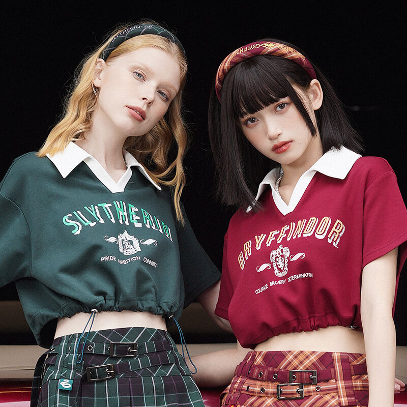 ハリーポッター アメリカンスタイル ポロ襟 トレーナー ショート ハリーポッター アメリカンスタイル ポロ襟 トレーナー ショート