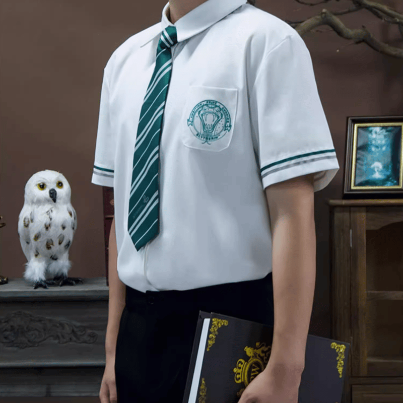 ハリーポッター 半袖2本線ライン 白シャツ レディース/メンズ