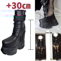 足幅広め】18㎝身長アップ シークレットブーツ レースアップショート