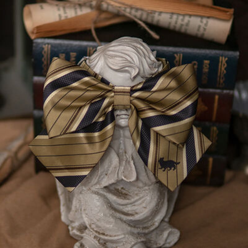 公式 ハリーポッター ワンポイント寮章ストライプ柄 リボン ホグワーツ