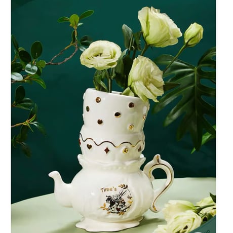 不思議の国のアリス ティーカップ&ポット花瓶 大英博物館作品シリーズ