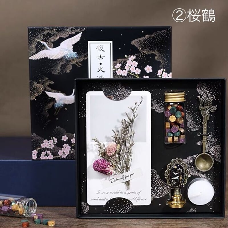 和風 鶴 シーリングスタンプセット 5点セット 海外限定品 | Aki