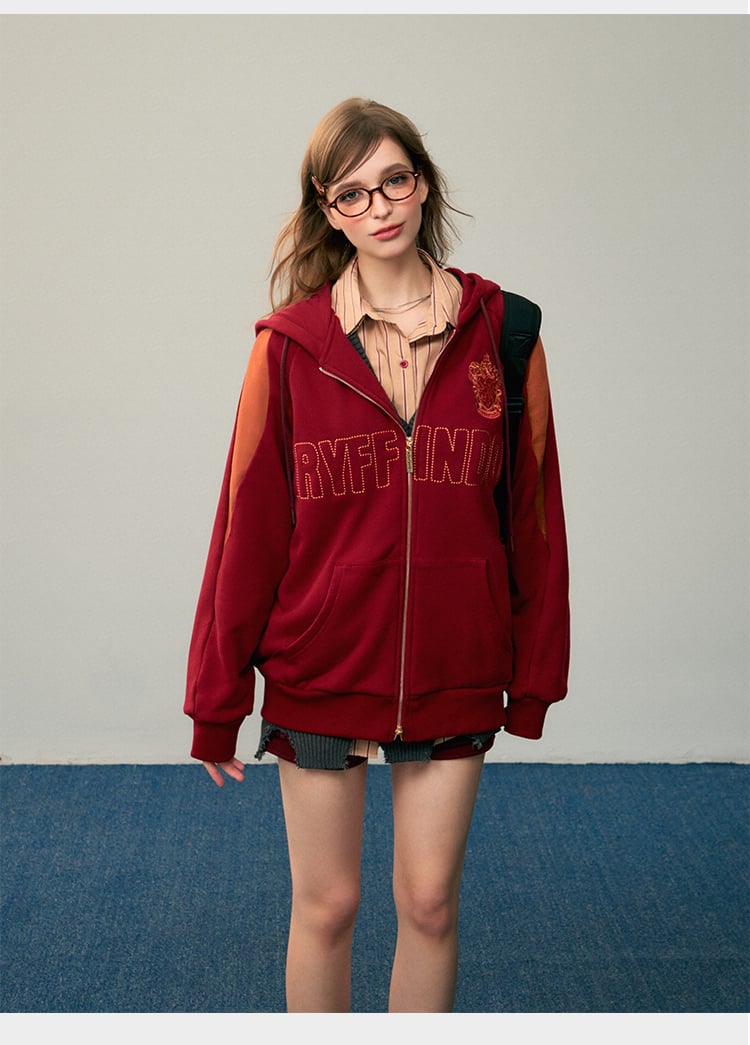ハリーポッター ホグワーツ寮 ジップアップ フーディー パーカー  
