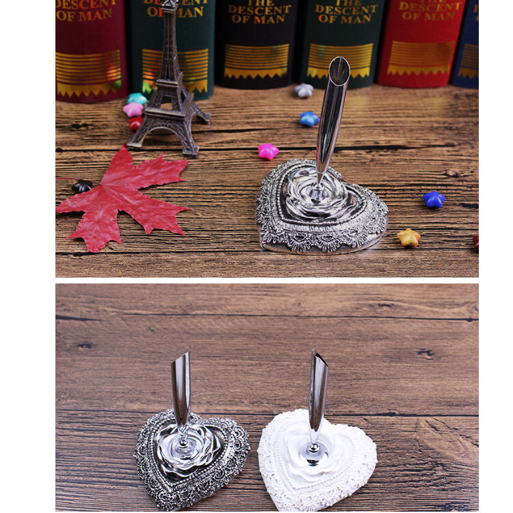 羽ペン用 ペン立て ハート型 ヴィンテージデザイン | Aki global