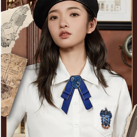 公式 ハリーポッター リボン タイ 寮章ワッペン 英国風 ホグワーツ制服 ME
