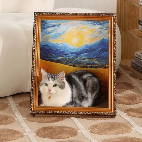 猫用 絵画の爪とぎハウス "アンティークフレーム 本体セット" 美術作品シリーズ