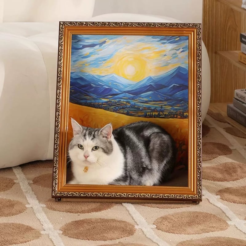 猫用 絵画の爪とぎハウス 