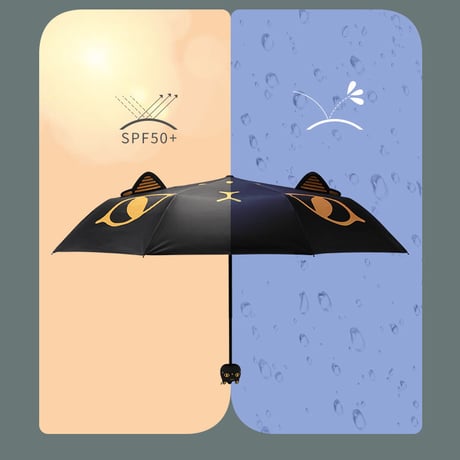 公式 バステト 折り畳み傘 日傘 雨 兼用 SPF50+ 三つ折りタイプ 大英博物館 作品シリーズ