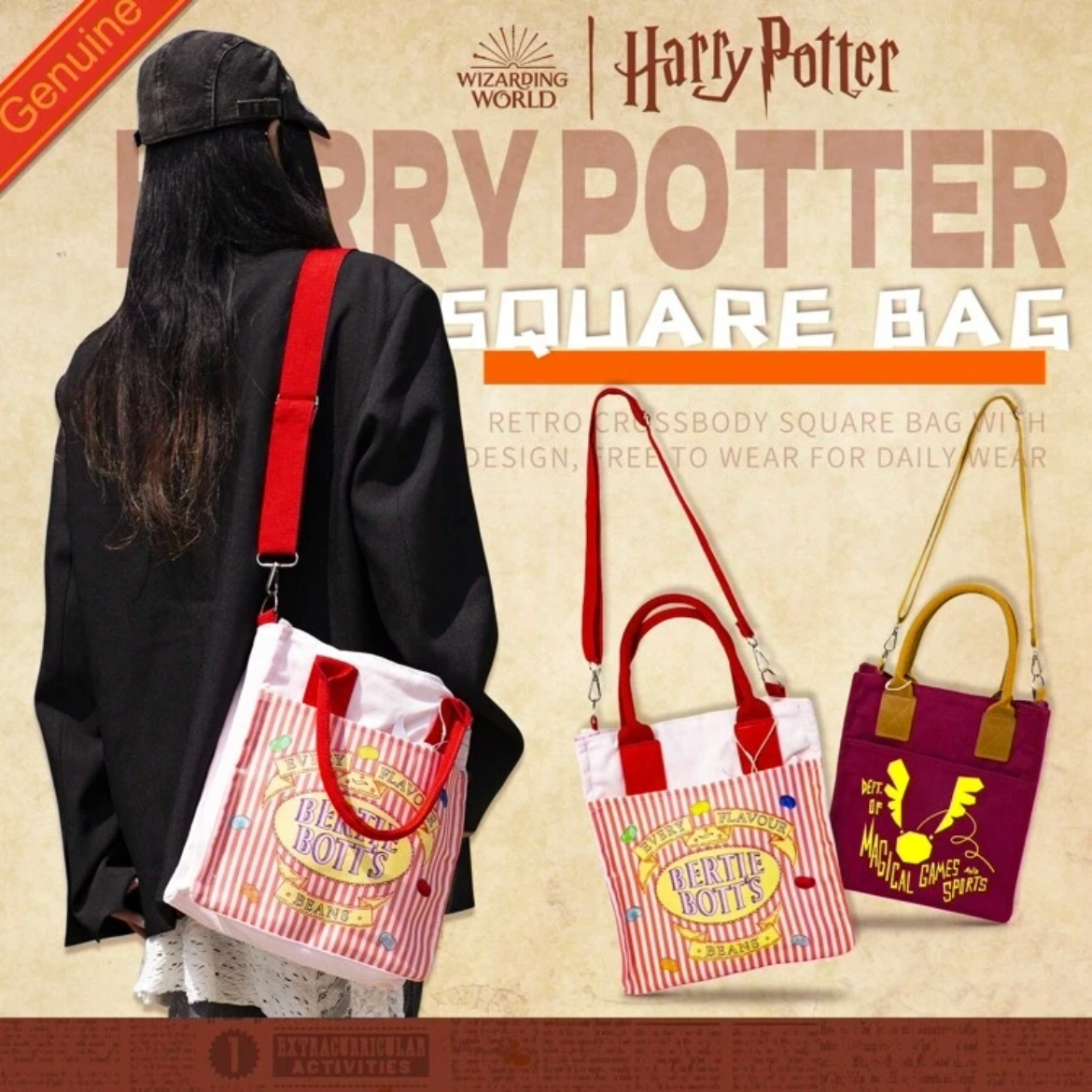 ハリーポッター 百味ビーンズ/スニッチ ショルダートートバッグ
