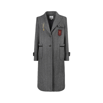 公式 ハリーポッター ヘリンボーン柄ロングコート ホグワーツ寮 4色