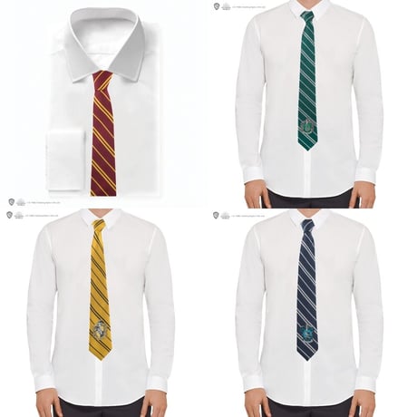 【大人用】 ハリーポッター 寮章 入りストライプ柄 ネクタイ ホグワーツ制服 公式ライセンス Cinereplicas