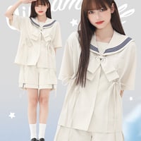 公式 サンリオ シナモロール レースアップ半袖セーラー服 海外限定コラボ KYOUKO 2022夏