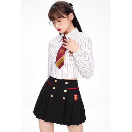 【公式】 ハリーポッター 寮章柄  ワンタッチ ショート ネクタイ 「ストラップタイプ」 ホグワーツ制服 ワーナーブラザーズ 公認 海外 コラボ版 梗豆 KYOUKO 制服馆