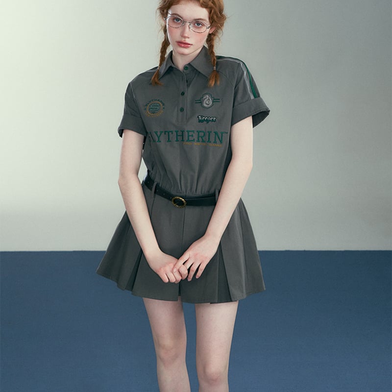ハリーポッター 半袖 スリムシャツワンピース カレッジスタイル