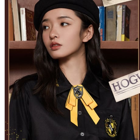 公式 ハリーポッター リボン タイ 寮章ワッペン 英国風 ホグワーツ制服 ME