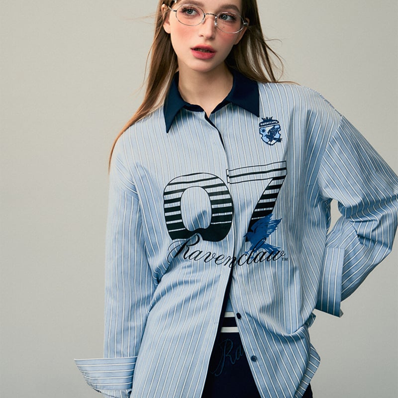 ハリーポッター ストライプ柄 ホグワーツ寮 オーバーシャツKYOUKO2024