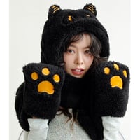 公式 バステト フード付き 手袋 マフラー 秋冬用 大英博物館 作品シリーズ ガイアアンダーソン猫