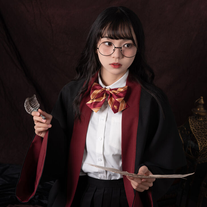 公式 ハリーポッター ワンポイント寮章ストライプ柄 リボン ホグワーツ